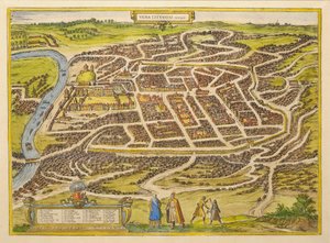 Vilnius fra verdens første teater av Georg Braun, 1580-tallet av Frans Hogenberg