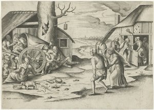 Mary og Joseph på et vertshus av Frans Huys