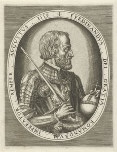 Portrett av Ferdinand I av Habsburg, tysk keiser Portretter av konger, dronninger, prinser og prinsesser (serietittel) av Frans Huys