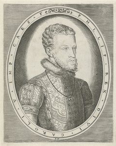 Portrett av Karl V av Habsburg eller Filip II av Spania Portretter av konger, dronninger, prinser og prinsesser (serietittel) av Frans Huys
