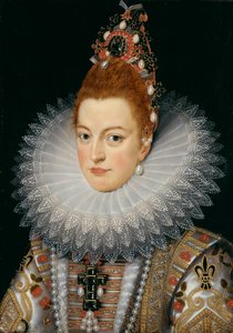 Erkehertuginne Isabella, ca. 1601-20 (olje på panel) av Frans II (after) Pourbus