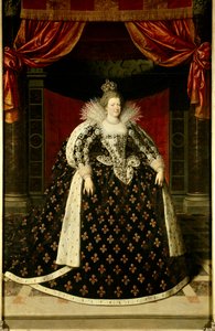 Portrett i full lengde av Marie de Medici (1573-1642) dronning av Frankrike Maleri av Frans Pourbus Le Jeune (Francois (Franz) Porbus av Frans II Pourbus