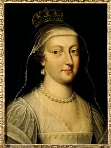 Portrett av Anne av Østerrike (1601-1666), dronning av Frankrike. Maleri av Frans Pourbus Le Jeune (Francois (Franz) Porbus av Frans II Pourbus