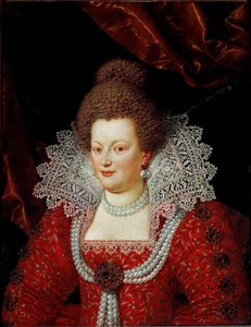 Portrett av Marie de Medicis, dronning av Frankrike (cirka 1610, Olje på lerret)