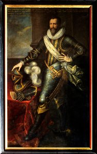 Portrett av Maximilian de Bethune, hertug av Sully (1559-1641) som stor artillerimester. Maleri av Pourbus Franz II Le Jeune (Frans eller Francois Porbus av Frans II Pourbus