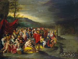 Passasjen av Rødehavet - olje på kobber fra verkstedet til Francken, Antwerpen av Frans II the Younger (workshop of) Francken