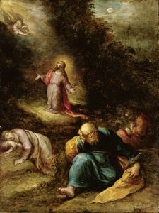 The Agony in the Garden (olje på kobber forhøyet med gull) av Frans II the Younger Francken