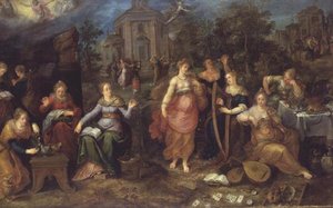 Lignelsen om de vise og tåpelige jomfruer av Frans II the Younger Francken