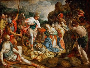 David et Abigail - David og Abigail, av Pourbus, Frans, den eldste (1546-1581). Olje på tre, ca. 1575. Dimensjon : 158x208 cm. Kunsthistorisk museum, Vienne