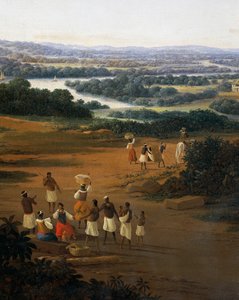 Landsbyen Serinhaem i Brasil eller hjemmet til en sukkerrørplanter i Brasil (olje på lerret)