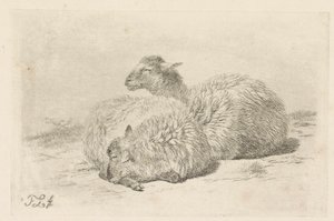 To liggende sauer av Frans Lebret