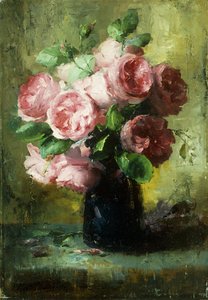 Rosa roser i en vase