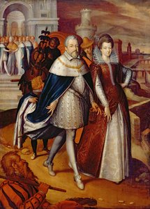 Portrett av Ferdinand I (1549-1609) storhertug av Toscana, og hans niese Marie (1573-1642), fremtidige kone til Henri IV av Frans Pourbus the Younger
