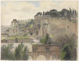 Utsikt over Forum Romanum og Palatinerhøyden, sett fra Via Capitolina