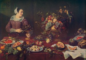 The Fruit Seller, The Fruit Seller, 1636, c1934 av Frans Snyders or Snijders