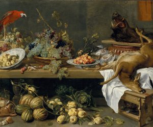 Stilleben med frukt, grønnsaker og dødt vilt, 1635 av Frans Snyders or Snijders