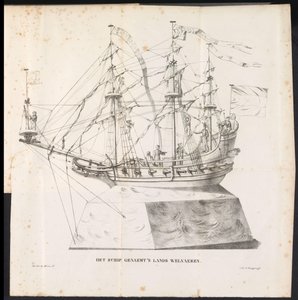 Skip som en flyte i prosesjonen for Saint Rombout, 1825 Skipet heter 