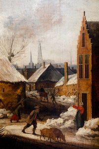 En landsby under snøen, detalj