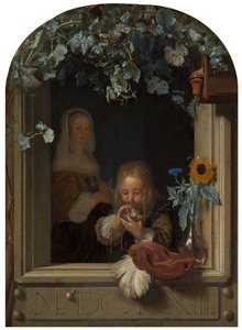 En gutt som blåser bobler, 1663