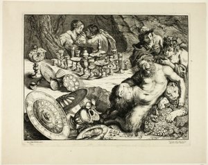 Bacchus og Drunken Silenus - Drømmen om Silenus av Frans van den Wyngaerde