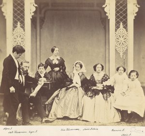 [Gruppeportrett av Antoine og Höusermann-familiene], 1850-60-tallet. av Franz Antoine