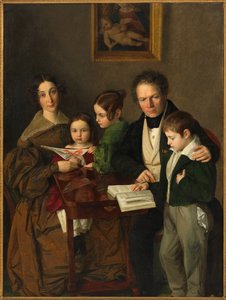 Komponisten Johann Baptist Gänsbacher 1778-1844 og hans familie, ca. 1838. av Franz Anton Stecher