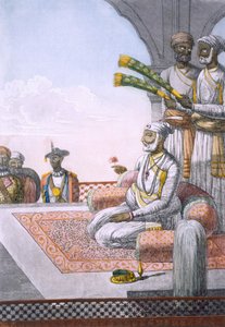 En Rahjah med ledsagere, pub. 1808-12. av Franz Balthazar Solvyns