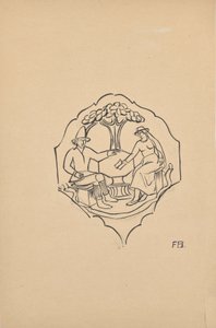 Bondepar (kilefylling av et møbel?) av Franz Barwig d. Ä.
