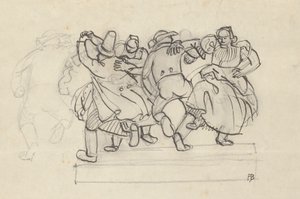 Studer for en avlastning med dansende bønder av Franz Barwig d. Ä.
