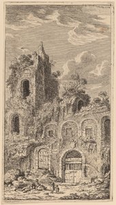 Fragment av den gamle bymuren ved San Giovanni Laterano av Franz Edmund Weirotter