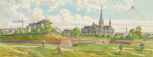 Mellom Westbahn og Mariahilfer-linjen (utsikt over linjeveggen) av Franz Gerasch
