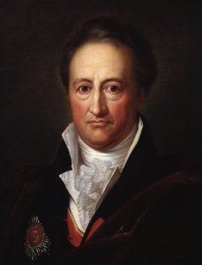 detalj de: Portrett av forfatteren Johann Wolfgang von Goethe (1749-1832) (Portrett av forfatteren JW von Goethe). Maleri av Gerhard von Kugelgen (1772-1820), olje på lerret