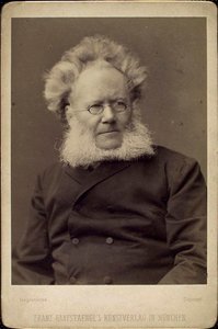 Henrik Ibsen, norsk dramatiker og poet, slutten av 1800- eller begynnelsen av 1900-tallet.