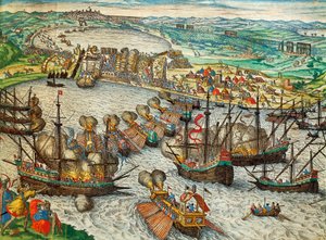 Fangst av La Goulette og Tunis av Charles V av Franz Hogenberg