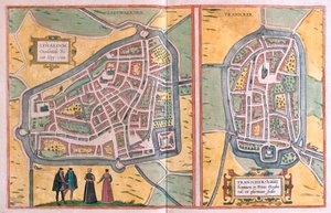 Franeker, Nederland (gravering av Franz Hogenberg