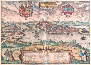 Gottorf slott i Schleswig (Nord-Tyskland) (gravering