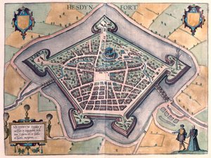 Hesdin, Frankrike (gravering