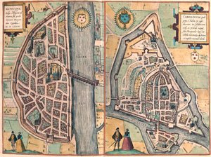 Macon - Chalons sur Saone, Frankrike (gravering av Franz Hogenberg