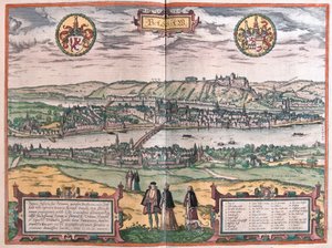 Passau, Tyskland (gravering av Franz Hogenberg