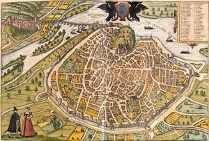 Plan av Avignon, Frankrike (radering av Franz Hogenberg