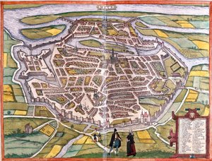 Plan for Metz (Mets), Frankrike (radering av Franz Hogenberg