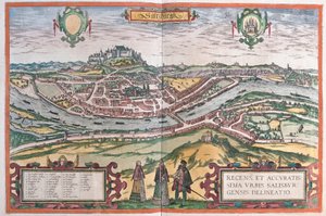 Salzburg, Østerrike (gravering av Franz Hogenberg