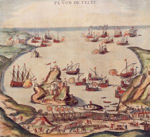 Den osmanske korsaren Khayr al-Din Barbarossa mot Charles Vs hær, av Franz Hogenberg av Franz Hogenberg