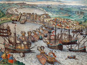 Fangsten av La Goulette og Tunis av Charles V av Franz Hogenberg