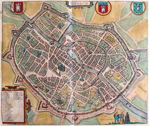 Tournai, Belgia (gravering av Franz Hogenberg