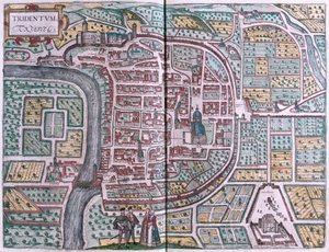 Trento, Italia (gravering av Franz Hogenberg