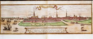 Utsikt over Hamburg (gravering av Franz Hogenberg