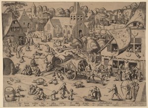 Landsbymesse på Hoboken av Franz Hogenberg after Pieter Bruegel the Elder
