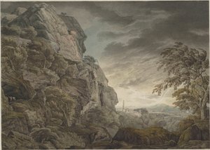 Heroisk landskap i tordenvær, ca. 1790.