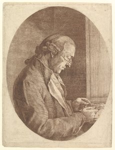 Portrett av en kunstner som skisserer en portrettminiatyr, 1799. av Franz Jakob Josef Ignatz von Predl